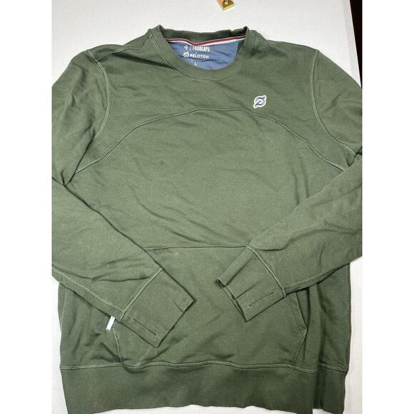 Fourlaps Peloton Men’s L Sage Green Kangaroo Pocket Crew Neck Sweatshirt - Picture 1 of 6